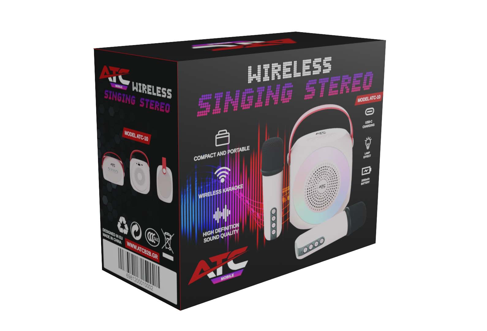 ATC-10 Ασύρματο Ηχείο Καραόκε Μπεζ (2 Μικρόφωνα) ATC-10 Ασύρματο Ηχείο Καραόκε Μπεζ (2 Μικρόφωνα) - Image 2