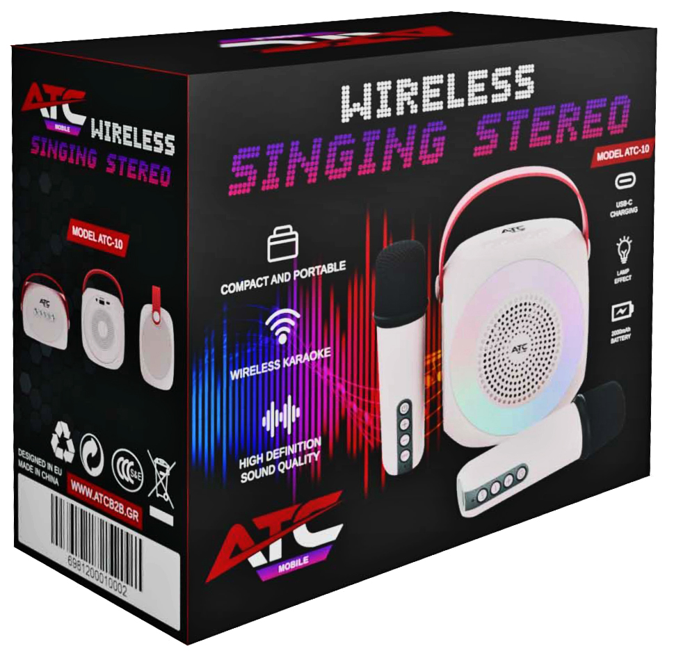 ATC-10 Ασύρματο Ηχείο Καραόκε Μπεζ (2 Μικρόφωνα) ATC-10 Ασύρματο Ηχείο Καραόκε Μπεζ (2 Μικρόφωνα) - Image 4