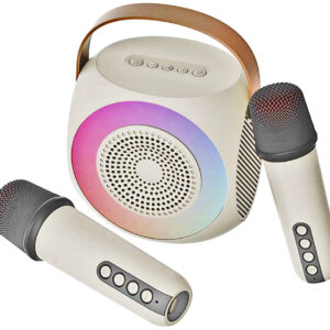 ATC-10 Ασύρματο Ηχείο Καραόκε Μπεζ (2 Μικρόφωνα)