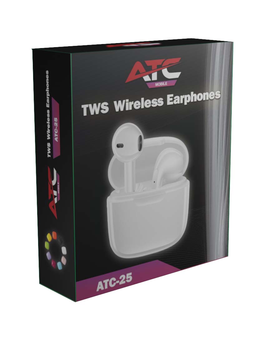 ATC-25 TWS Wireless Earphone White ATC-25 TWS Wireless Earphone White - Image 2
