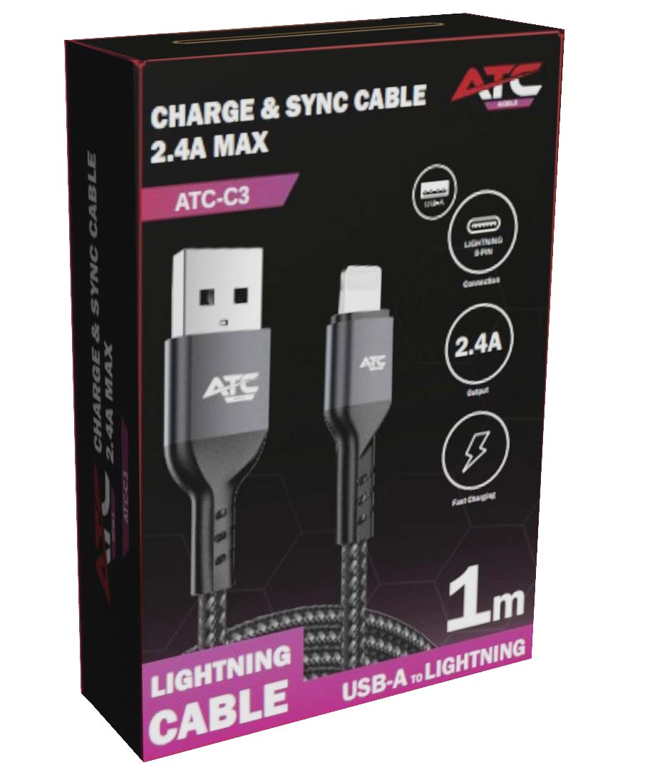 ATC-C3 Charge & Sync Cable USB A/L 2.4A max ATC-C3 Charge & Sync Cable USB A/L 2.4A max - Image 2