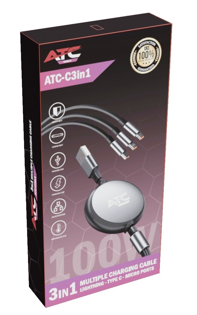 ATC-C3in1 Καλώδιο Πολλαπλής Φόρτισης Lightning Type-C Micro ATC-C3in1 Καλώδιο Πολλαπλής Φόρτισης Lightning Type-C Micro - Image 4