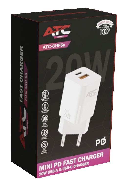 ATC-CHF5a Mini PD Fast Charger 20W Λευκό ATC-CHF5a Mini PD Fast Charger 20W Λευκό - Image 2