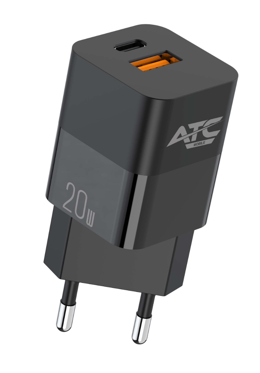 ATC-CHF5b Mini PD Fast Charger 20W Μαύρο ATC-CHF5b Mini PD Fast Charger 20W Μαύρο
