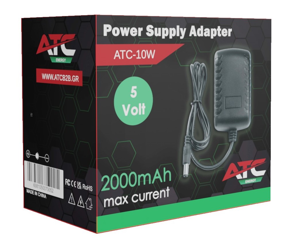 ATC Τροφοδοτικό 10W 5V 2A 5.5 x 2.1mm ATC Τροφοδοτικό 10W 5V 2A 5.5 x 2.1mm - Image 2