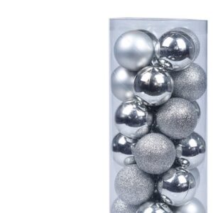 Artezan Χριστουγεννιάτικες Μπάλες 8cm Ασημί 24τμχ/κουτί