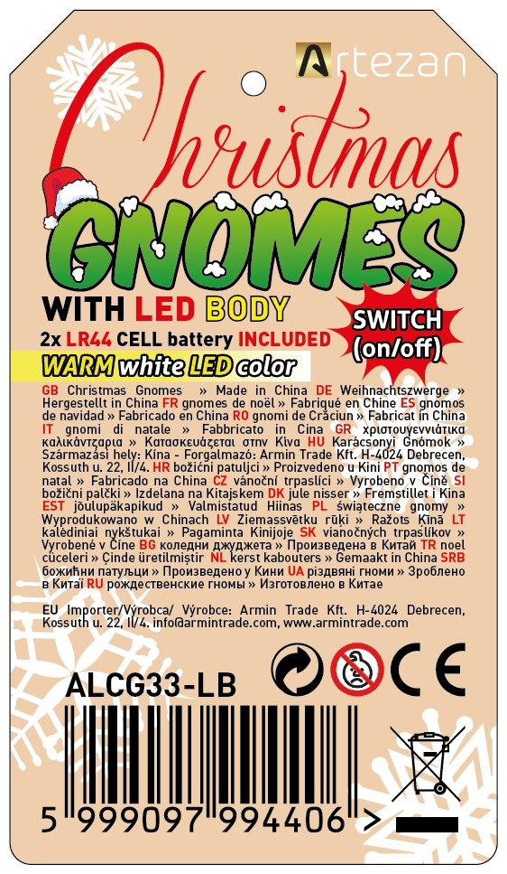 Artezan Χριστουγεννιάτικος Νάνος 33cm LED Σώμα με Μπαταρίες Artezan Χριστουγεννιάτικος Νάνος 33cm LED Σώμα με Μπαταρίες - Image 3