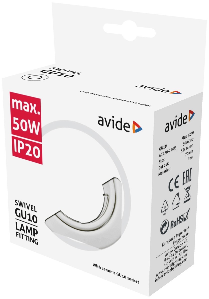 Avide GU10 Πλαίσιο Κώνος Σαγρέ Άσπρο Avide GU10 Πλαίσιο Κώνος Σαγρέ Άσπρο - Image 2