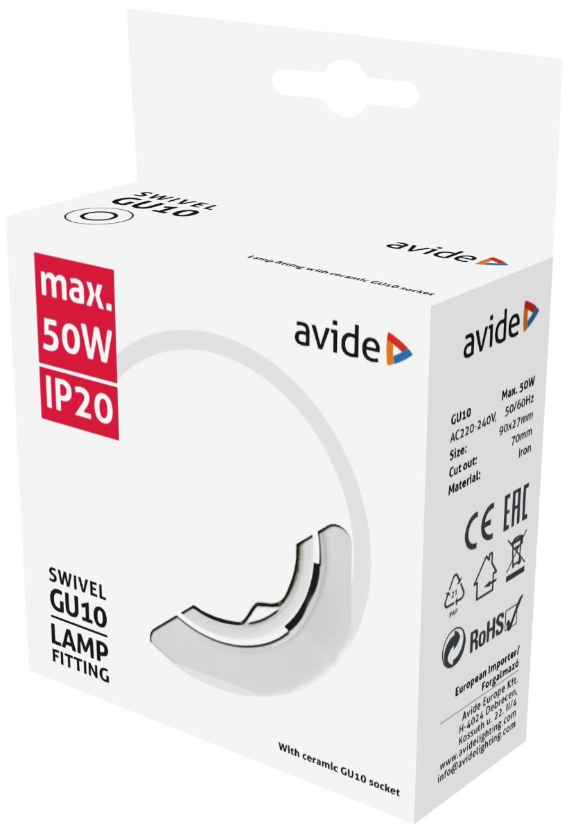 Avide GU10 Πλαίσιο Στρογγυλό Σαγρέ Άσπρο Avide GU10 Πλαίσιο Στρογγυλό Σαγρέ Άσπρο - Image 2