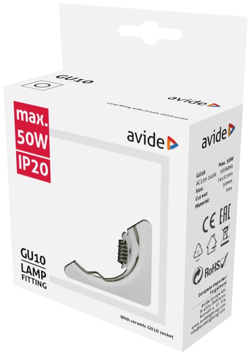 Avide GU10 Πλαίσιο Τετράγωνο Άσπρο Avide GU10 Πλαίσιο Τετράγωνο Άσπρο - Image 2