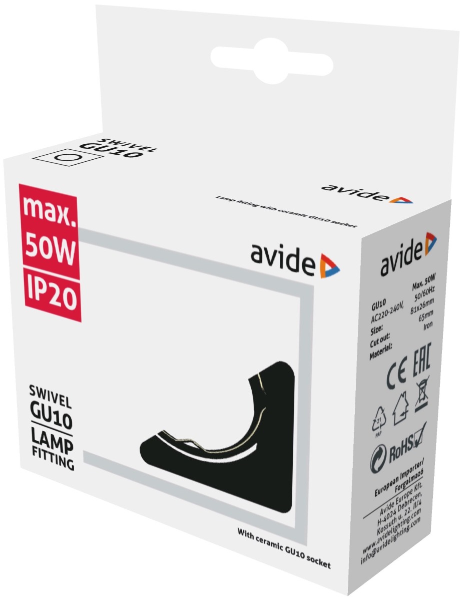 Avide GU10 Πλαίσιο Τετράγωνο Σαγρέ Μαύρο Avide GU10 Πλαίσιο Τετράγωνο Σαγρέ Μαύρο - Image 2