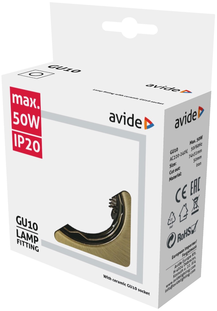 Avide GU10 Πλαίσιο Τετράγωνο Χαλκός Avide GU10 Πλαίσιο Τετράγωνο Χαλκός - Image 2