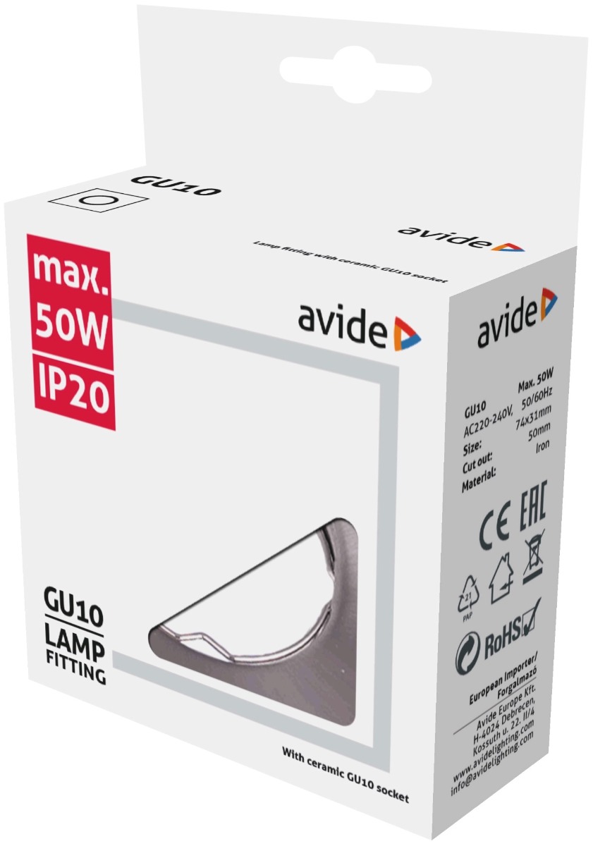 Avide GU10 Πλαίσιο Τετράγωνο Χρώμιο Avide GU10 Πλαίσιο Τετράγωνο Χρώμιο - Image 2