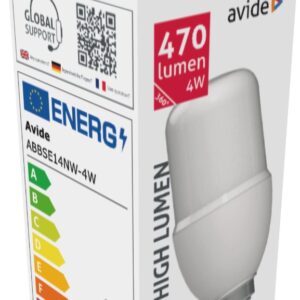 Avide LED Bright Stick Bulb T37 4W E14 Λευκό 4000K