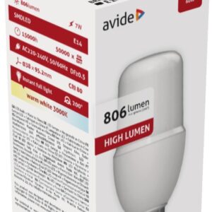 Avide LED Bright Stick Bulb T37 7W E14 Θερμό 3000K