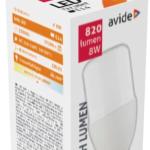 Avide LED Bright Stick Bulb T37 8W E14 Λευκό 4000K