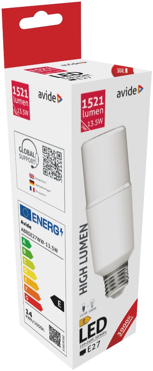 Avide LED Bright Stick Bulb T45 13.5W E27 Θερμό 3000K Avide LED Bright Stick Bulb T45 13.5W E27 Θερμό 3000K