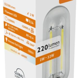 Avide LED Filament T25 2W E14 Λευκό 4000K