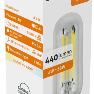 Avide LED Filament T25 4W E14 Λευκό 4000K