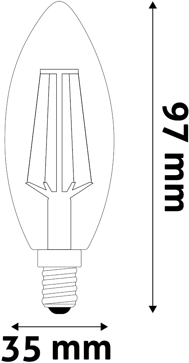 Avide LED Filament Κερί 6.5W E14 Θερμό 2700K Υψηλής Φωτεινότητας Avide LED Filament Κερί 6.5W E14 Θερμό 2700K Υψηλής Φωτεινότητας - Image 3