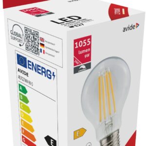 Avide LED Filament Κοινή 9W E27 360° Θερμό 2700K Υψηλής Φωτεινότητας Ντιμαριζόμενο