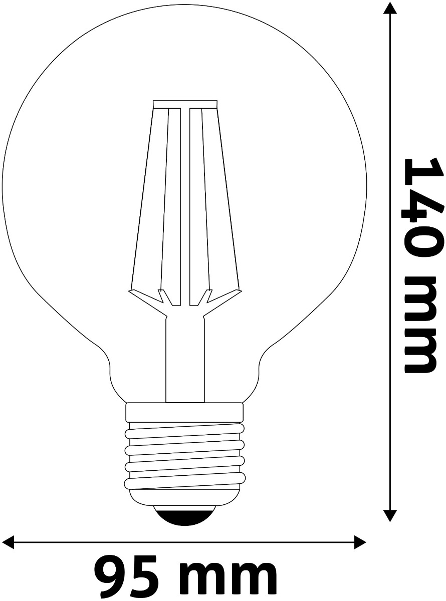 Avide LED Filament Κοινή G95 7W E27 360° Θερμό 2700K Avide LED Filament Κοινή G95 7W E27 360° Θερμό 2700K - Image 3
