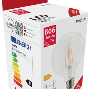 Avide LED Filament Κοινή G95 7W E27 360° Θερμό 2700K