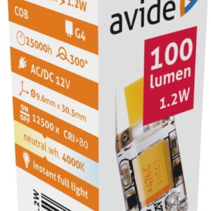 Avide LED G4 1.2W COB Λευκό 4000K