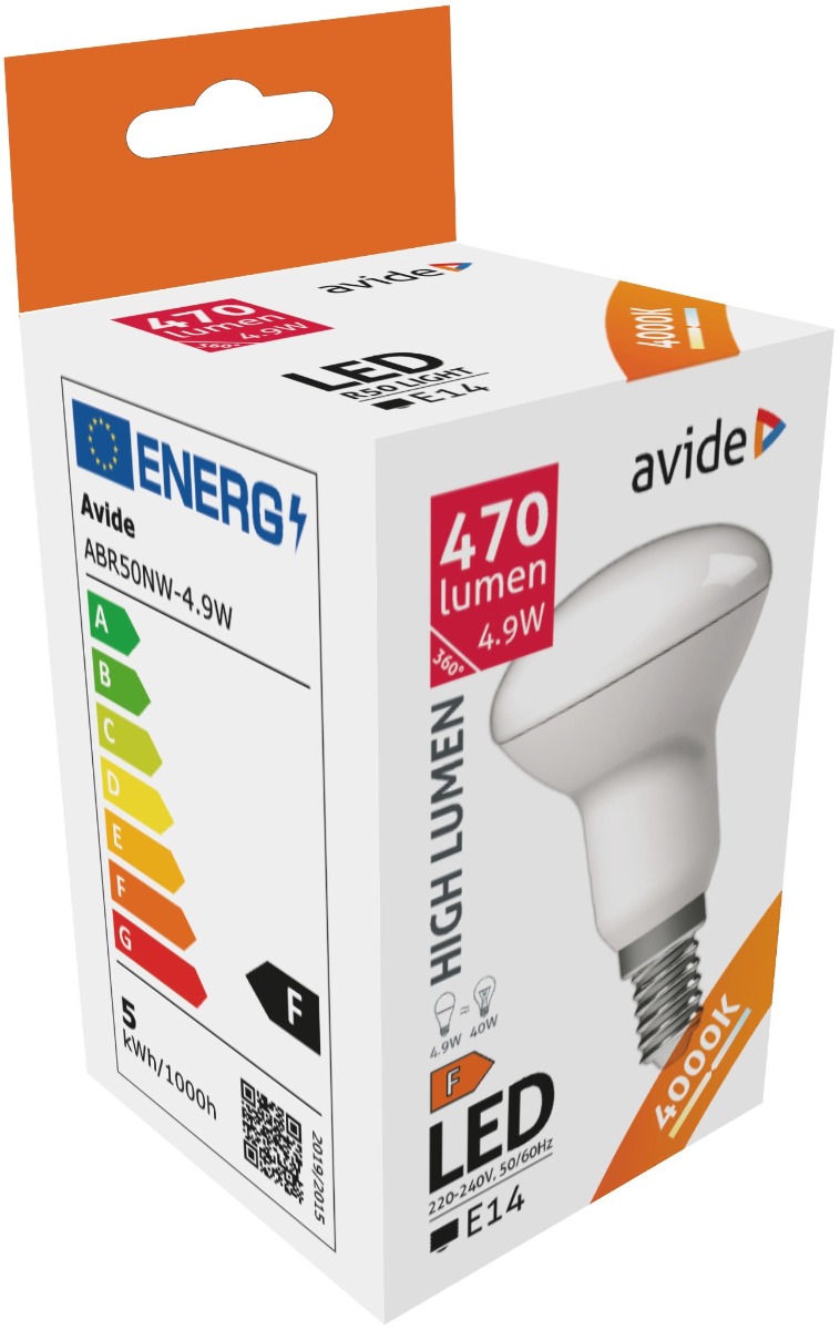Avide LED R50 4.9W E14 Λευκό 4000K Avide LED R50 4.9W E14 Λευκό 4000K