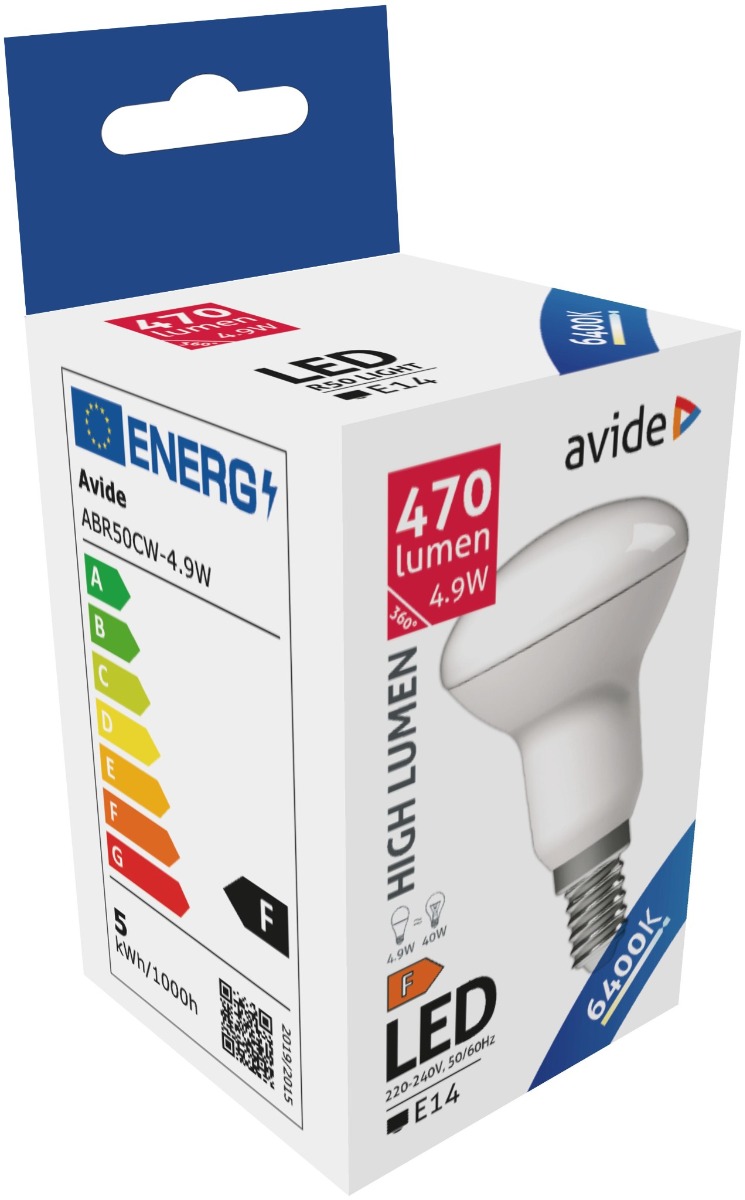 Avide LED R50 4.9W E14 Ψυχρό 6400K Avide LED R50 4.9W E14 Ψυχρό 6400K