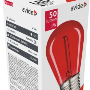 Avide LED Διακοσμητική Λάμπα Filament 0.6W E27 Κόκκινο
