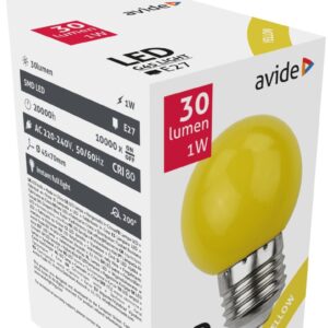 Avide LED Διακοσμητική Λάμπα G45 1W E27 Κίτρινο