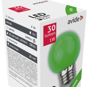 Avide LED Διακοσμητική Λάμπα G45 1W E27 Πράσινο