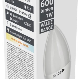 Avide LED Κερί 7W E14 Λευκό 4000K Value