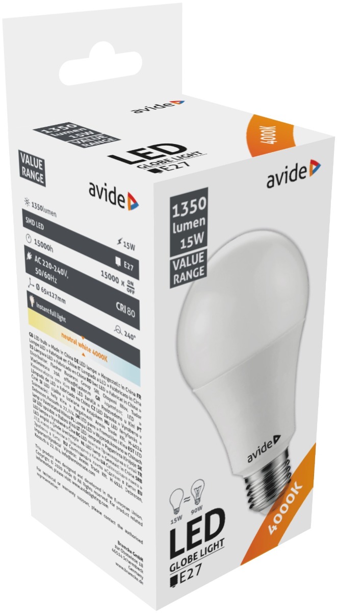 Avide LED Κοινή 15W E27 Λευκό 4000K Value Avide LED Κοινή 15W E27 Λευκό 4000K Value