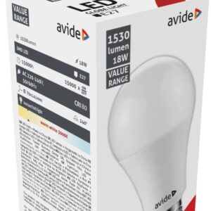 Avide LED Κοινή 18W E27  Θερμό 3000K Value
