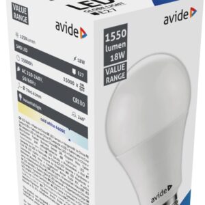 Avide LED Κοινή 18W E27  Ψυχρό 6400K Value