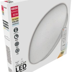 Avide LED Μοντέρνα Πλαφονιέρα Οροφής Stella-CCT 80W (40+40) με Τηλεχειριστήριο
