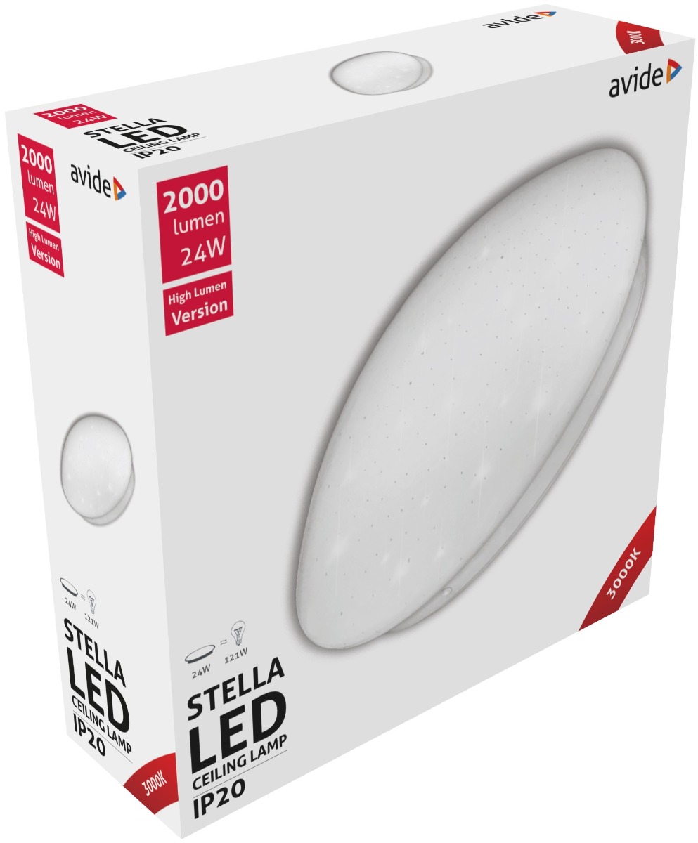 Avide LED Μοντέρνα Πλαφονιέρα Οροφής Stella (Starry) 24W 380*110.0mm Θερμό 3000K Avide LED Μοντέρνα Πλαφονιέρα Οροφής Stella (Starry) 24W 380*110.0mm Θερμό 3000K