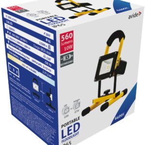 Avide LED Προβολέας Επαναφορτιζόμενος 10W Ψυχρό 6400K