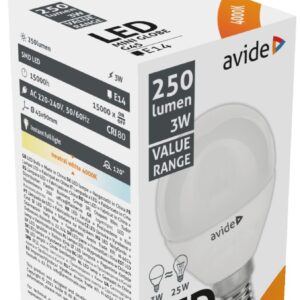 Avide LED Σφαιρική 3W E14 Λευκό 4000K Value