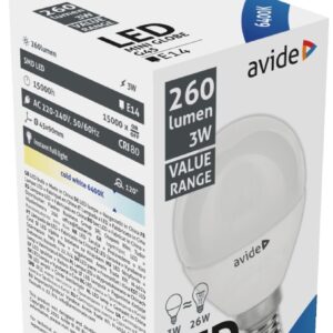 Avide LED Σφαιρική 3W E14 Ψυχρό 6400K Value