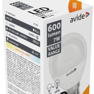 Avide LED Σφαιρική 7W E14  Λευκό 4000K Value