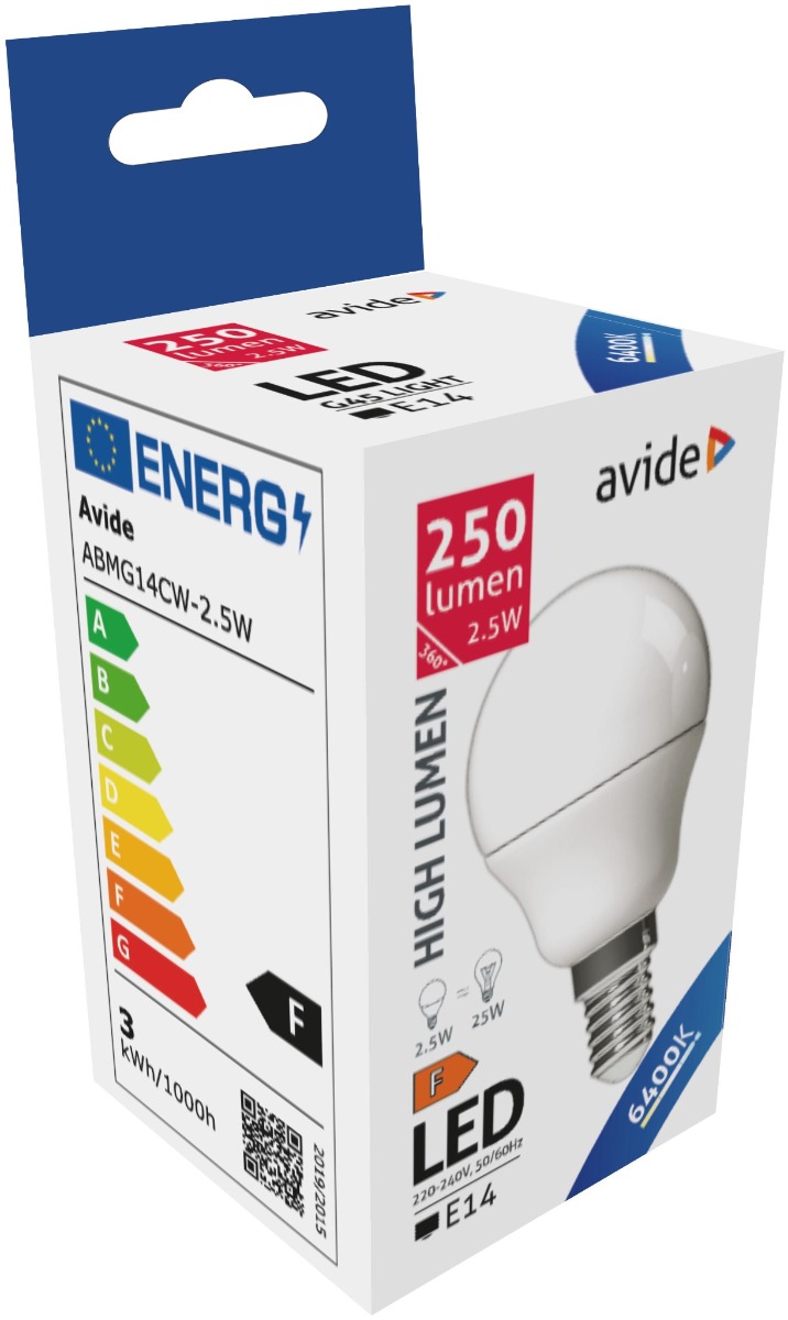 Avide LED Σφαιρική G45 2.5W E14 Ψυχρό 6400K Υψηλής Φωτεινότητας Avide LED Σφαιρική G45 2.5W E14 Ψυχρό 6400K Υψηλής Φωτεινότητας