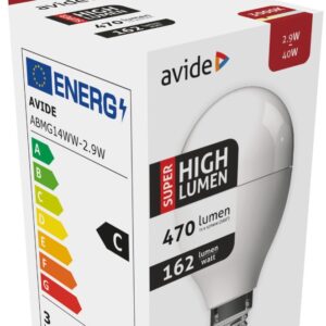 Avide LED Σφαιρική G45 2.9W E14 Θερμό 3000K Super Υψηλής Φωτεινότητας