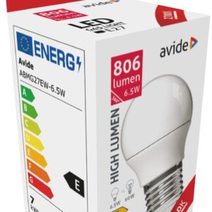Avide LED Σφαιρική G45 6.5W E27 Θερμό 2700K Υψηλής Φωτεινότητας