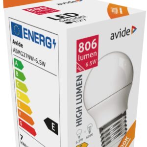 Avide LED Σφαιρική G45 6.5W E27 Λευκό 4000K Υψηλής Φωτεινότητας