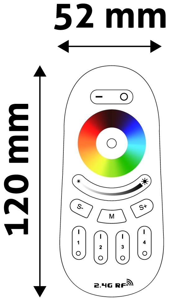 Avide LED Ταινία 12V RGB+W 4 Ζωνών RF Τηλεχειριστήριο Αφής για 288W Ελεγκτή Avide LED Ταινία 12V RGB+W 4 Ζωνών RF Τηλεχειριστήριο Αφής για 288W Ελεγκτή - Image 2