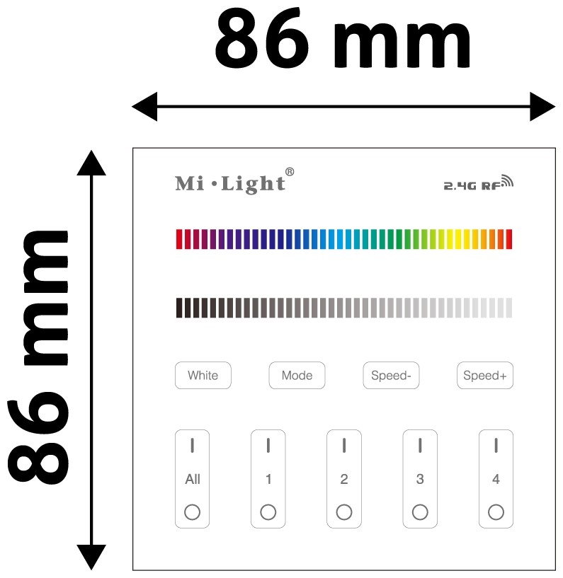 Avide LED Ταινία 12V RGB+W 4 Ζωνών RF Χωνευτό /AC180-240V/ Αφής Avide LED Ταινία 12V RGB+W 4 Ζωνών RF Χωνευτό /AC180-240V/ Αφής - Image 3
