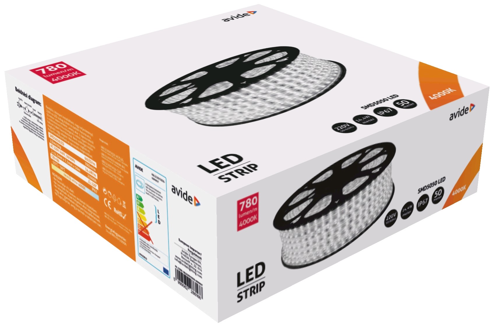 Avide LED Ταινία 220V 14.4W 4000K IP67 50m Avide LED Ταινία 220V 14.4W 4000K IP67 50m - Image 2